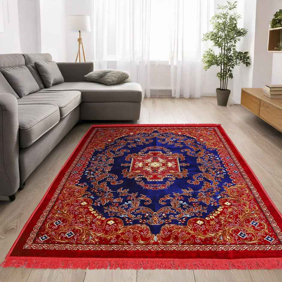 Status Premium Dhurrie 7 x 9 Ft | Red, Blue