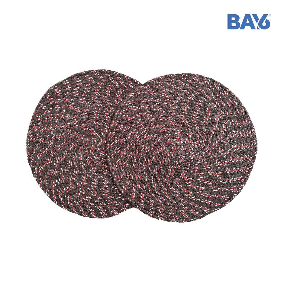 BAY6 Aura Cotton Round Doormat Brown - 40 x 40 cm | 2pc
