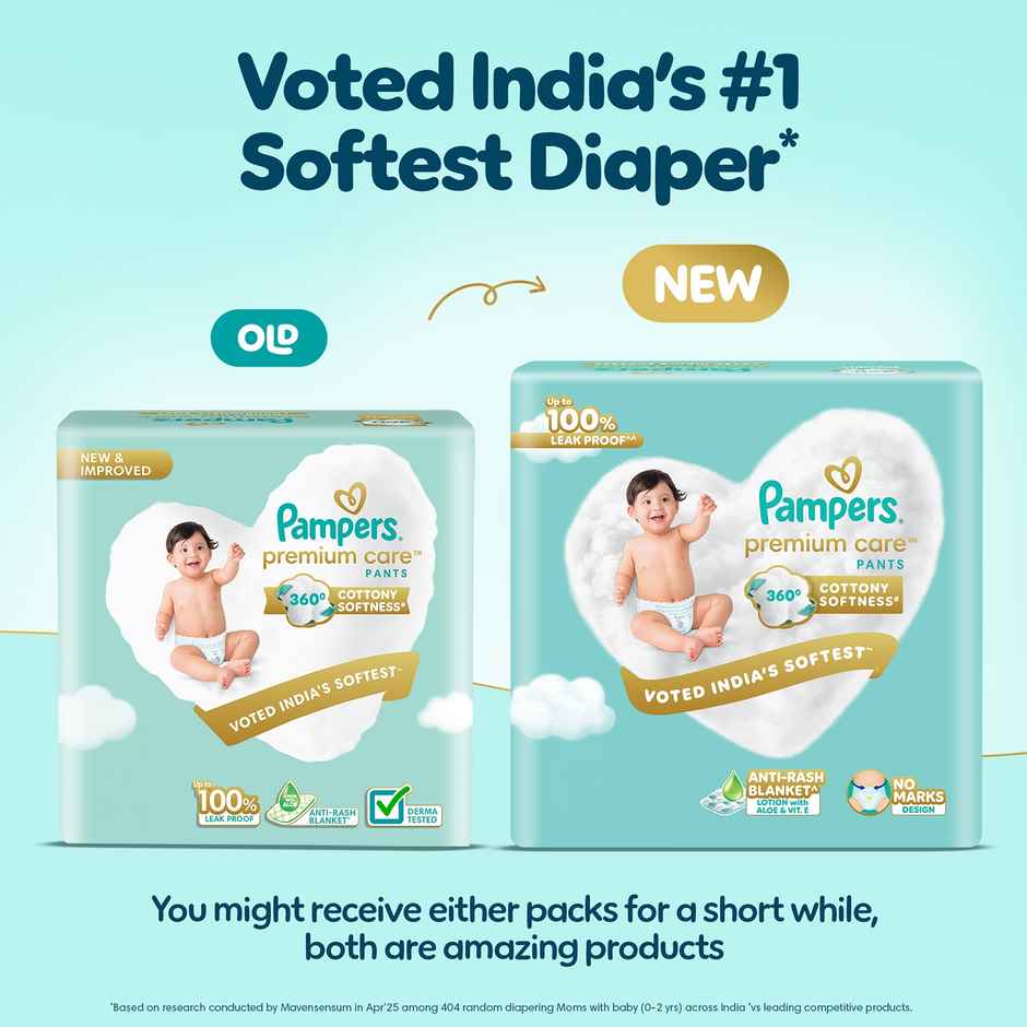 Pampers Premium Care Baby Diapers | Pant Style | L | 44 pcs Combo