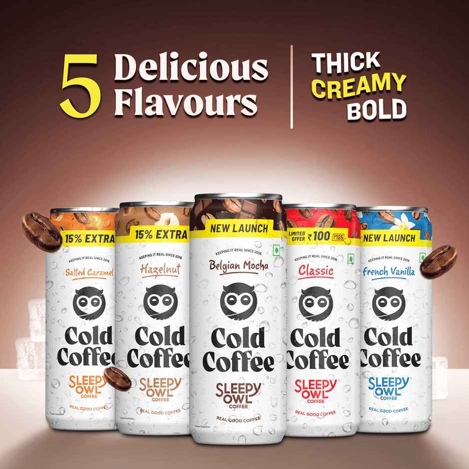 Sleepy Owl Belgian Mocha Cold Coffee Can | Ready to Drink Coffee Beverage