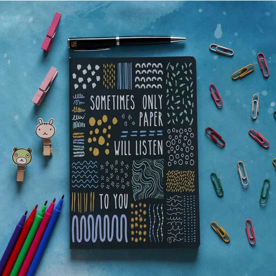 Papboo Ruled Soft Bound Notebook Matte Finished Cover | 120 Pages, 21 x 15 cm, 80 Gsm - Sometimes