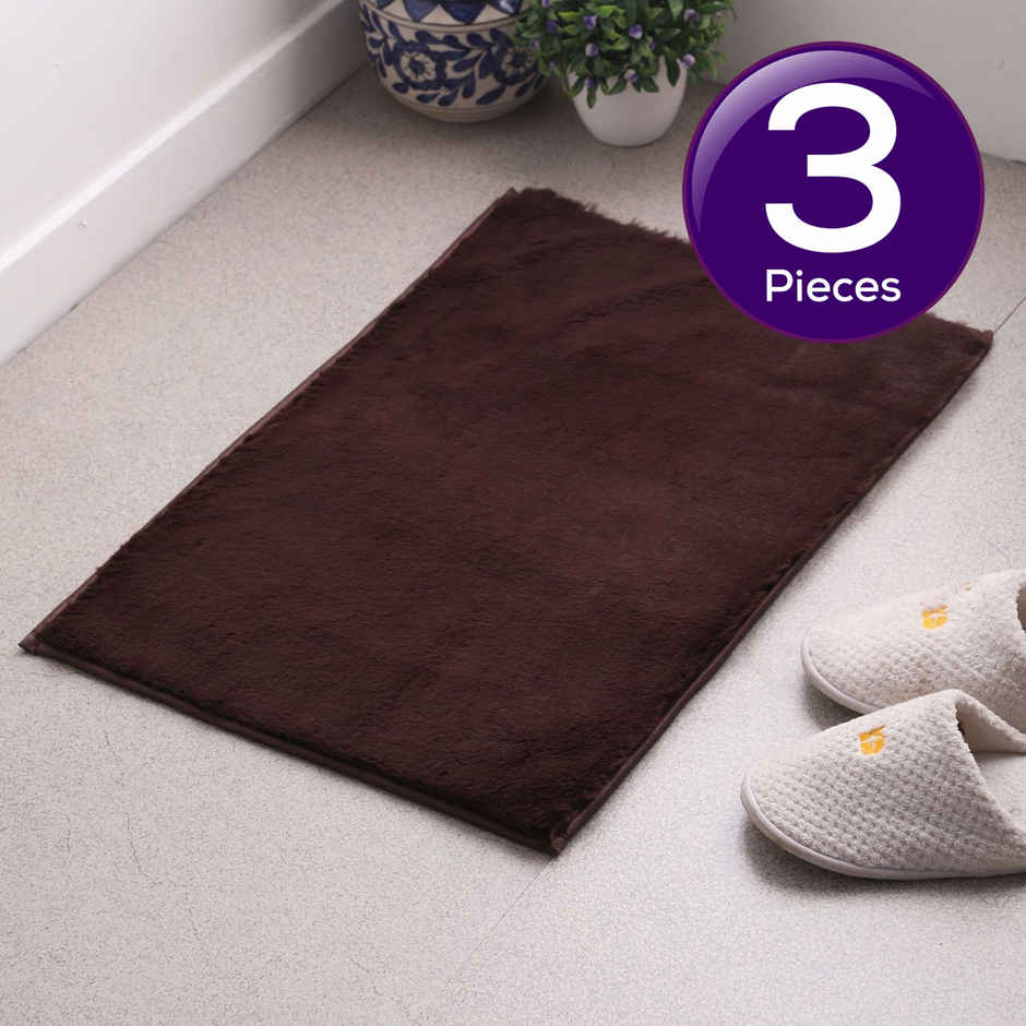 Elegant Weavers Furry Door Mat - Brown Combo