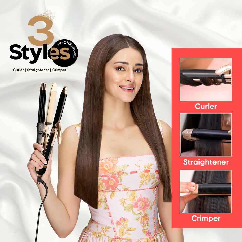 Vega 3 in 1 Hair Styler Straightener, Curler and Crimper for Women, Multi Hair Styler (VHSCC-01)
