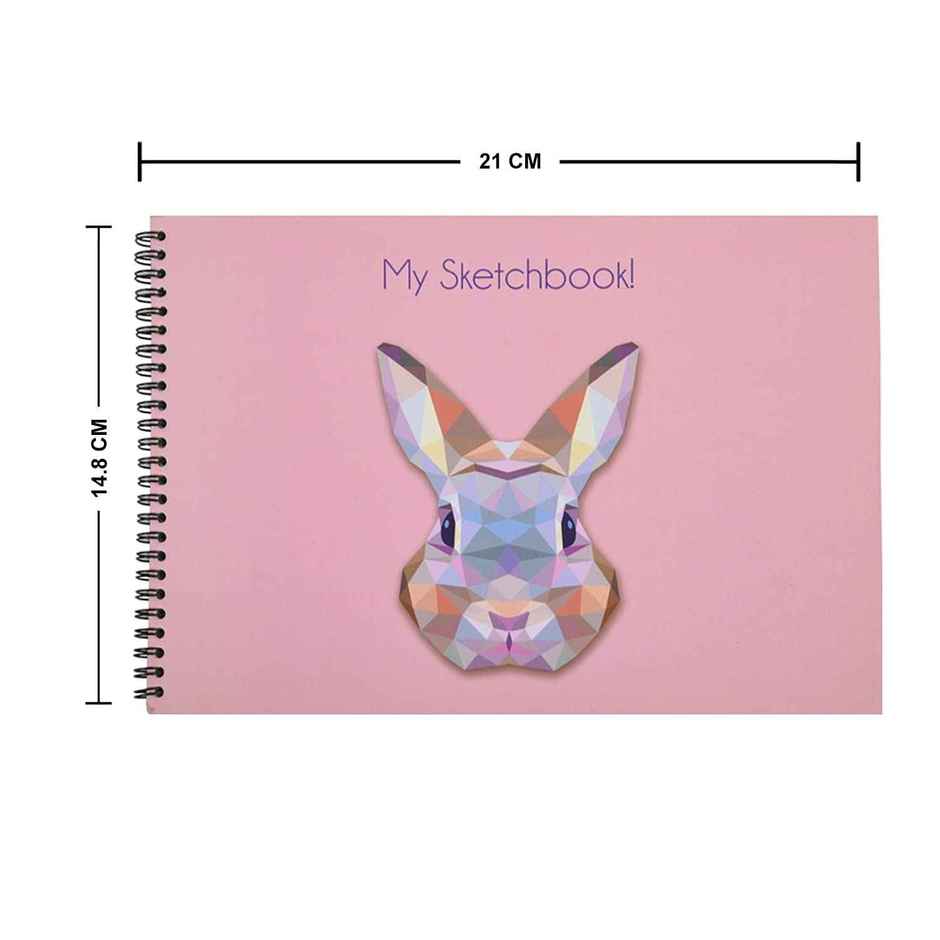 Papboo Rabbit A5 Sketch Book Drawing Book With Back Support- 140 Gsm- 60 Pages