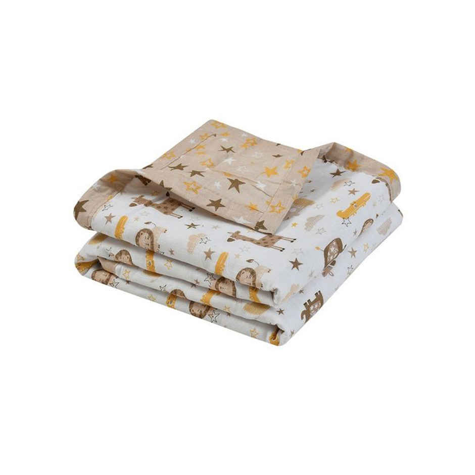 Florida Cotton AC Dohar Kids Reversible Design For Single Bed Blanket - Beige