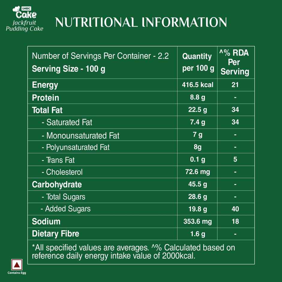 UNIBIC Jackfruit Pudding Cake