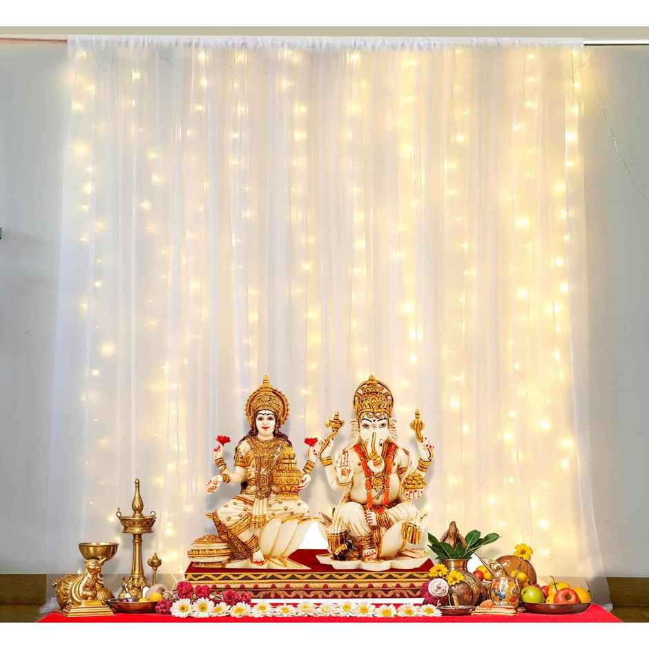 Festive Party Decoration Kit | 2 Curtains, LED, Hangers & Ribbon | Party Propz
