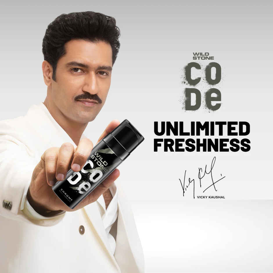Wild Stone CODE Chrome Body Perfume | Men Deodorant | Long-Lasting