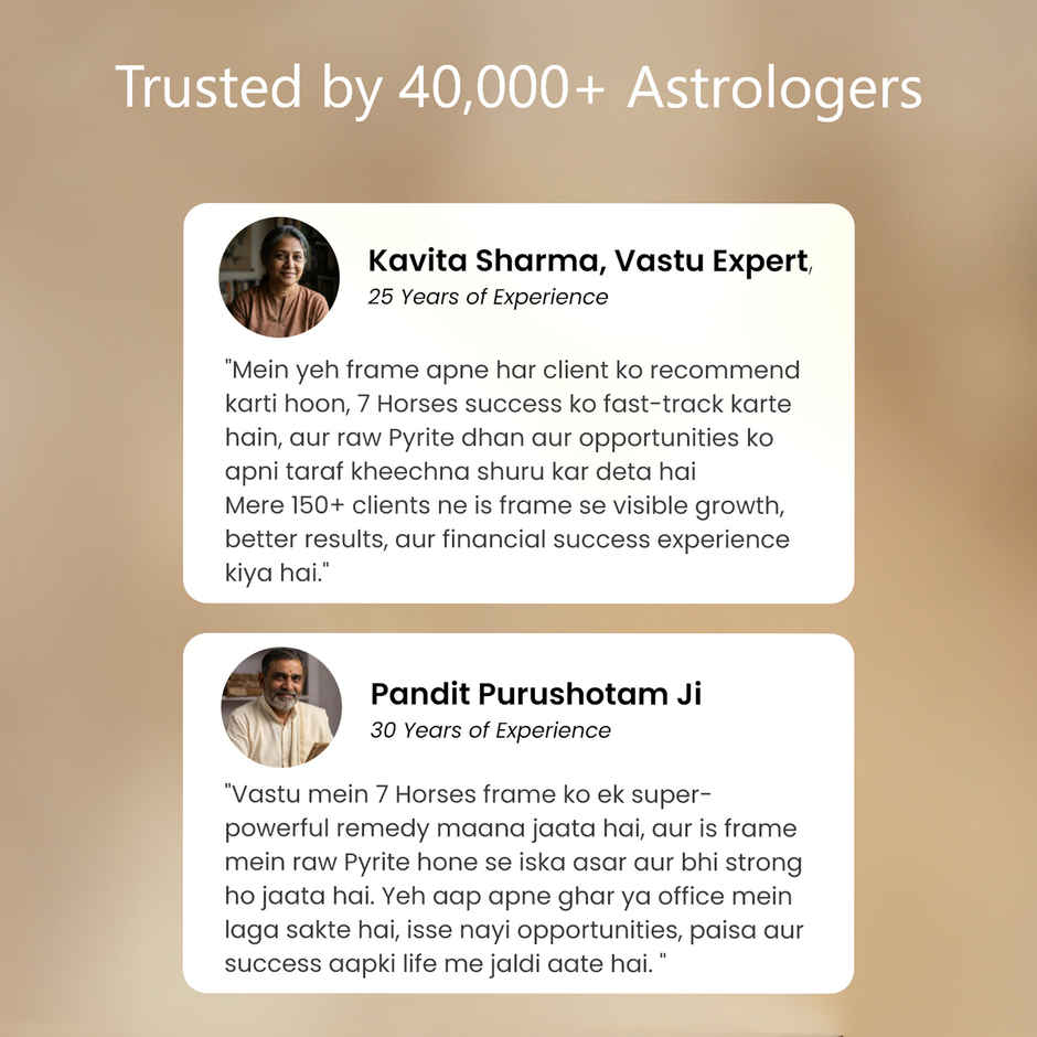  Astrotalk 7 Horses On Raw Pyrite Frame