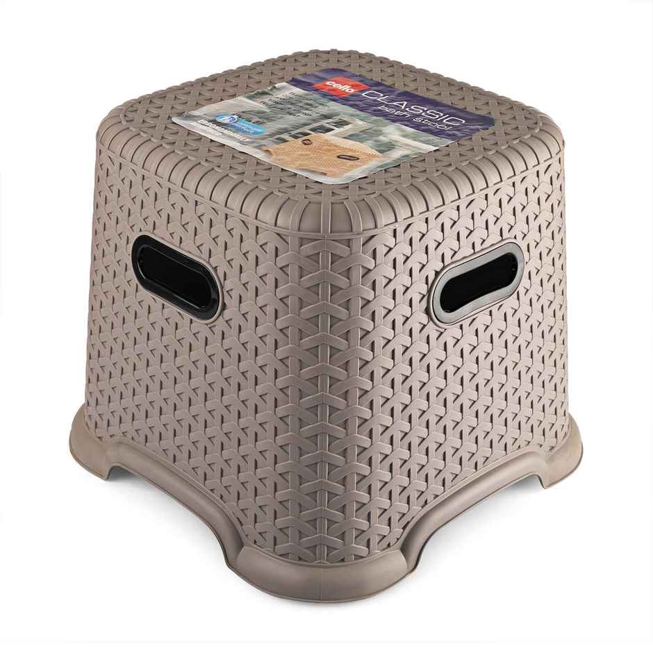 Cello Classic Perfect Posture Plastic Stool, Small, Brown Plastic Stool for Sittng Ideal for Office