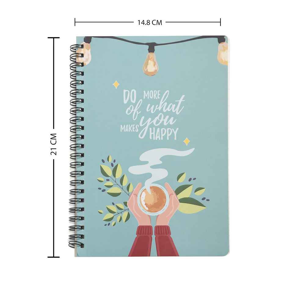 Papboo Dot Grid Spiral Wiro Notebook | 120 Pages, 21 x 15 cm, 90 Gsm - Do More