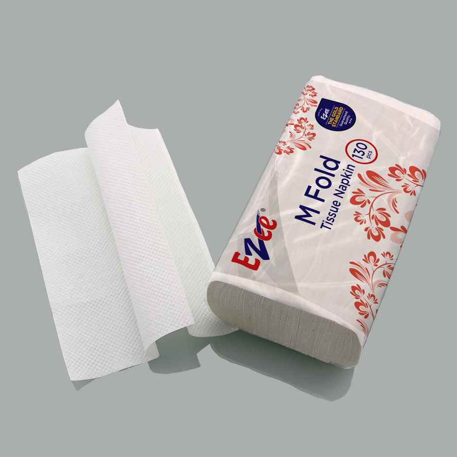 Ezee M-Fold Tissue Paper Napkin, Ideal for Fine Dining, 130 sheets