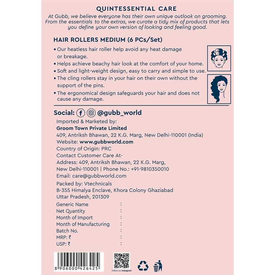 GUBB Medium Hair Rollers - Pink