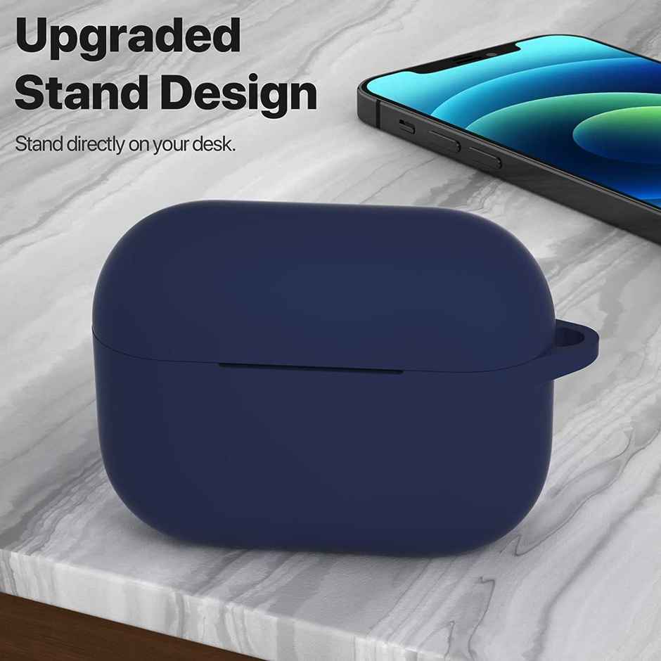 Sounce AirPods Pro Case cover with Carabiner | Shockproof | Wireless Charging, Blue