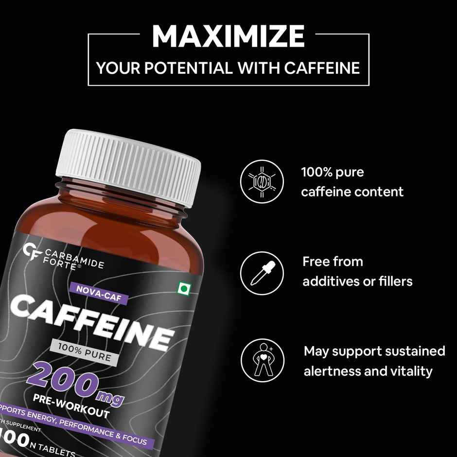 Carbamide Forte Caffeine 200mg Tablet 100 Veg Tablets