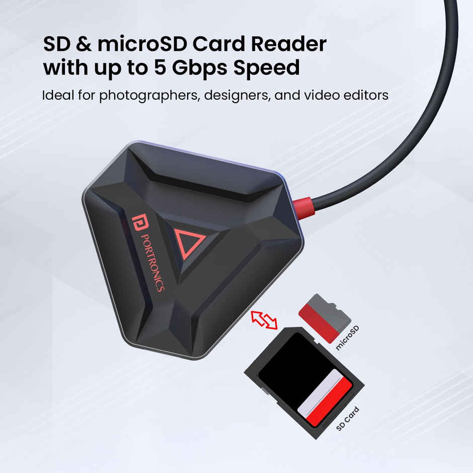 Portronics Mport 6C, 6-In-1 Type C Hub - Black