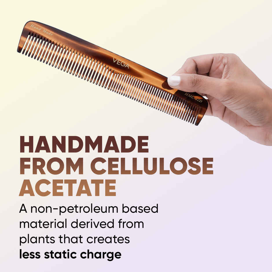 Vega Handcrafted Graduated Dressing Hair Comb made with Cellulose Acetate for Men & Women (HMC-32D)
