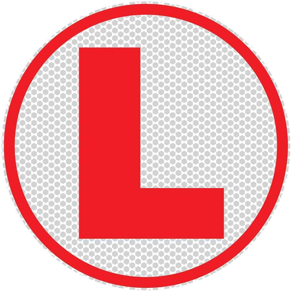 TiyuTrendzz L-Board Learner Driver Vinyl Exterior Self Adhesive Sticker (15cm X 15cm), 2 pieces