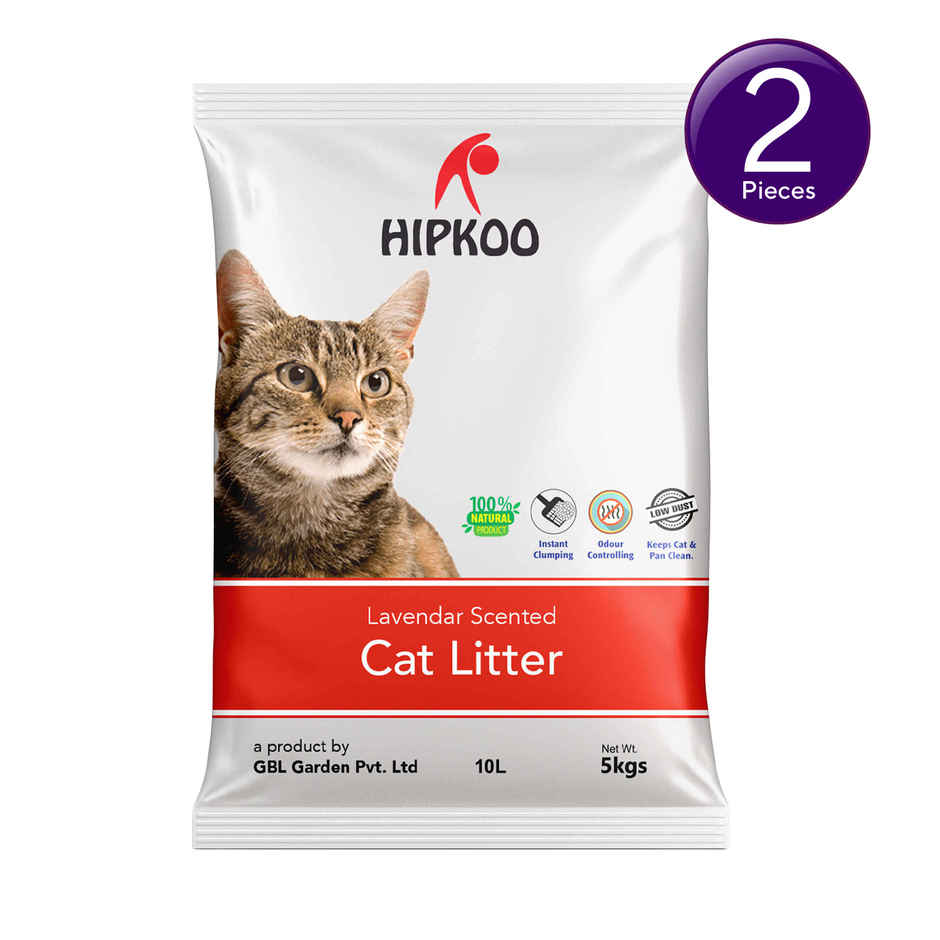 Petcrux Hipkoo Advanced Clumping Cat Litter Sand| Lavender Scented | Pet Litter Tray Refill Combo