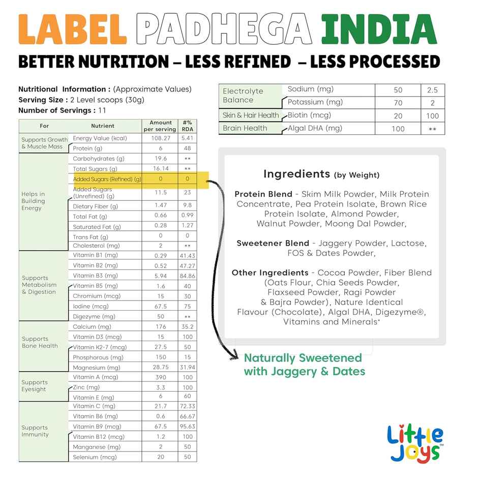 Little Joys Nutrimix Chocolate Drink Mix | For 2 - 6 years Kids