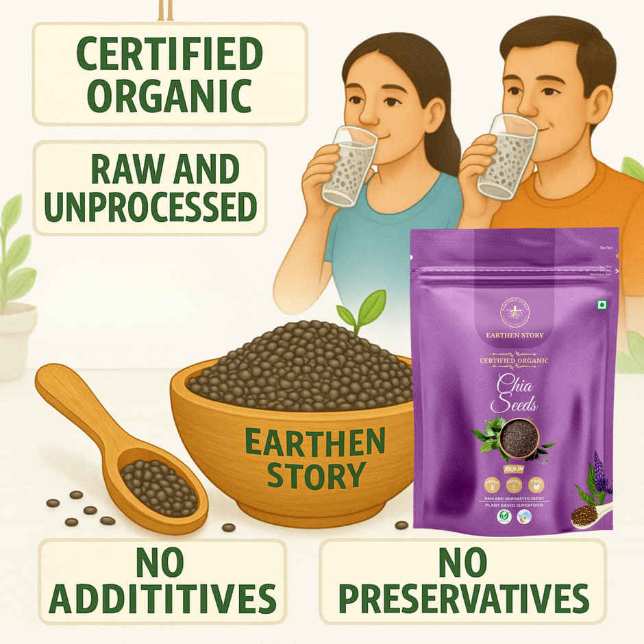 Earthen Story Organic Raw Sunflower Seeds (250g) & Earthen Story Organic Raw Pumpkin Seeds (250g) & Earthen Story Organic Raw Chia Seeds (250g) & Earthen Story Organic Raw Flax Seeds (250g) Combo
