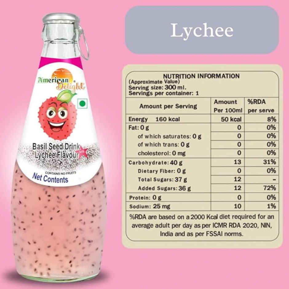 American Style Imported Lychee Basil Seed Drink Combo - Buy at ₹200 ...