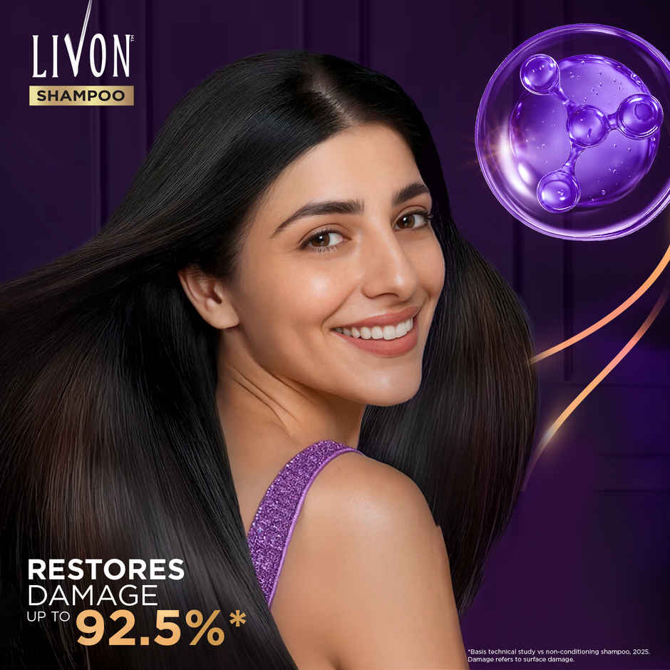 Livon Keratin Shampoo for Women & Men | Repairs Damaged Hair | Smooth & 5x Stronger Hair |340ml