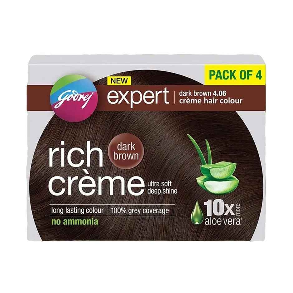 Godrej Expert Creme Hair Colour Dark Brown (Pack of 4)