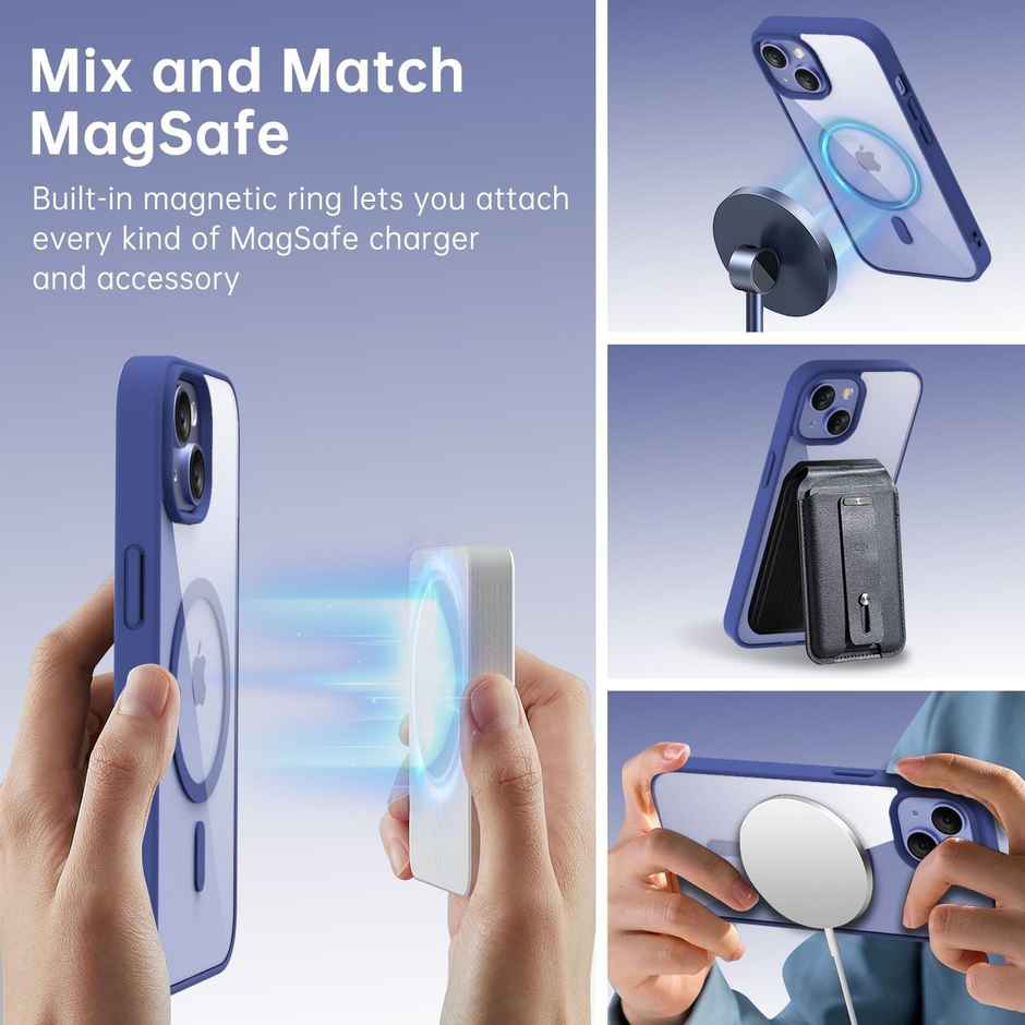 ExpressB For iPhone 13 And 14 Case Thin Matte Anti-Scratch For Magsafe Shockproof Protection - Blue