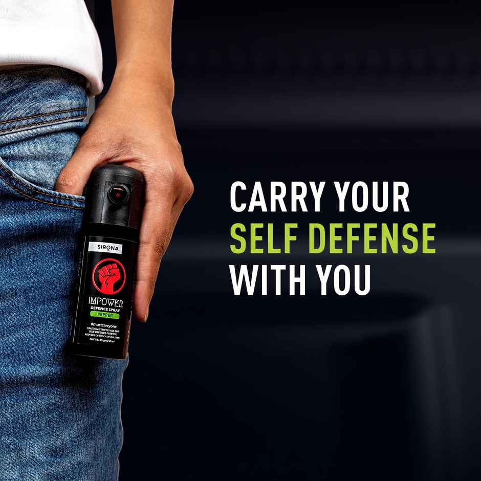 Sirona IMPOWER Self Defence Pepper Spray for Woman Safety - 55 ML | Long Range 12 ft Self Defense