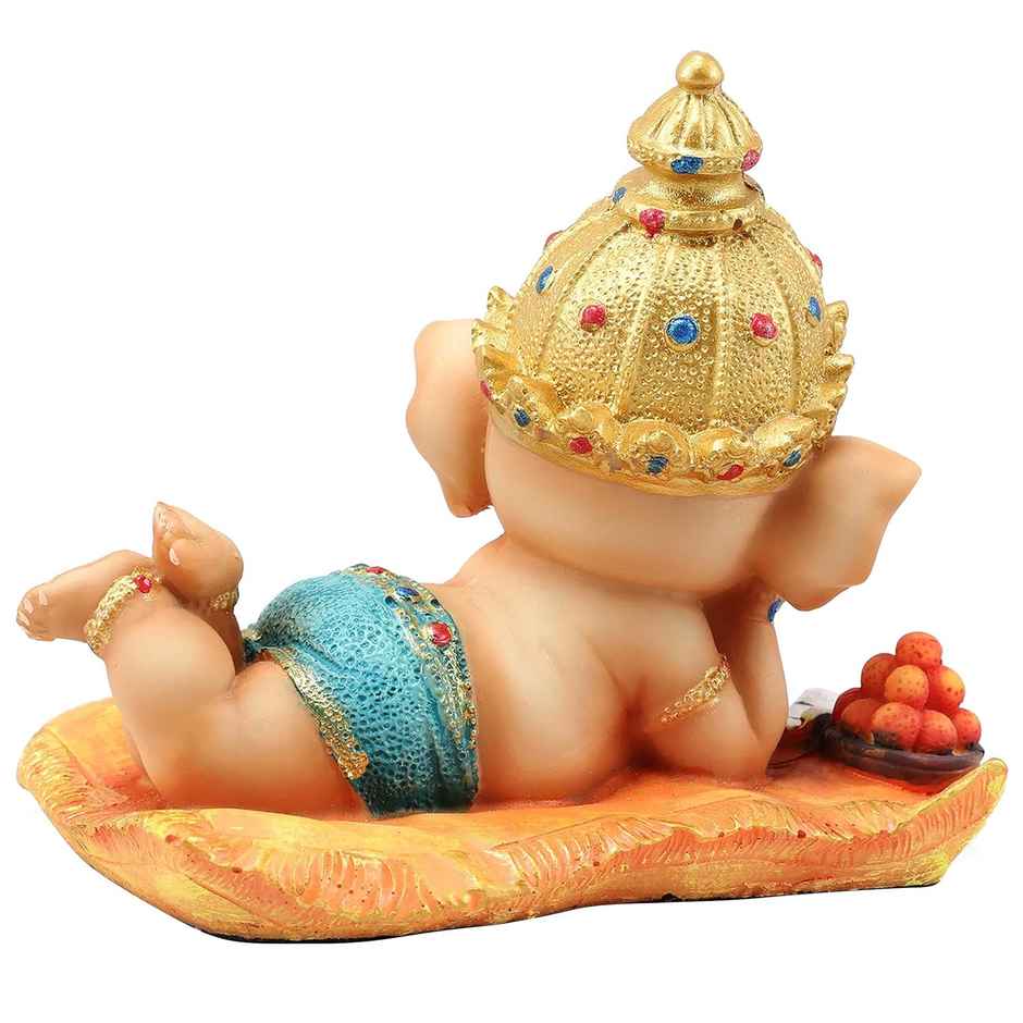 Tied Ribbons Ganesh Idol Statue Showpiece (16 Cm)