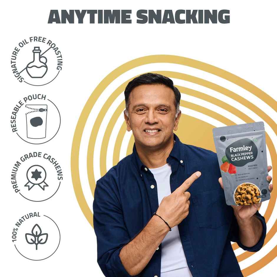 Farmley Black Pepper Roasted Cashews | Kaju Snacks