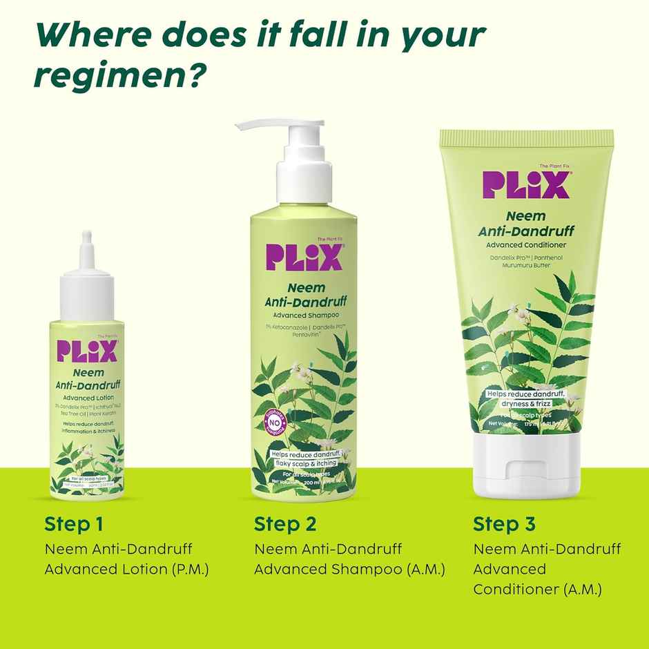 Plix The Plant Fix Neem Anti-Dandruff Advanced Lotion | Reduces Dandruff | Itchy Scalp