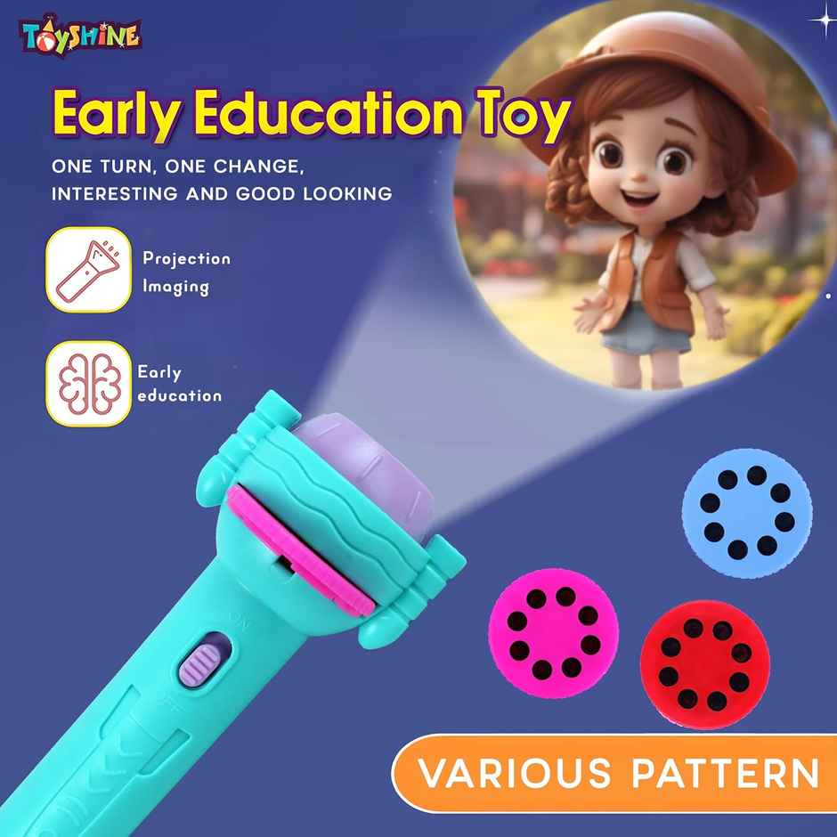 Toyshine Projection Flashlight Educational Toy 3+ Years | 24 Patterns Bedtime Toy for Kids