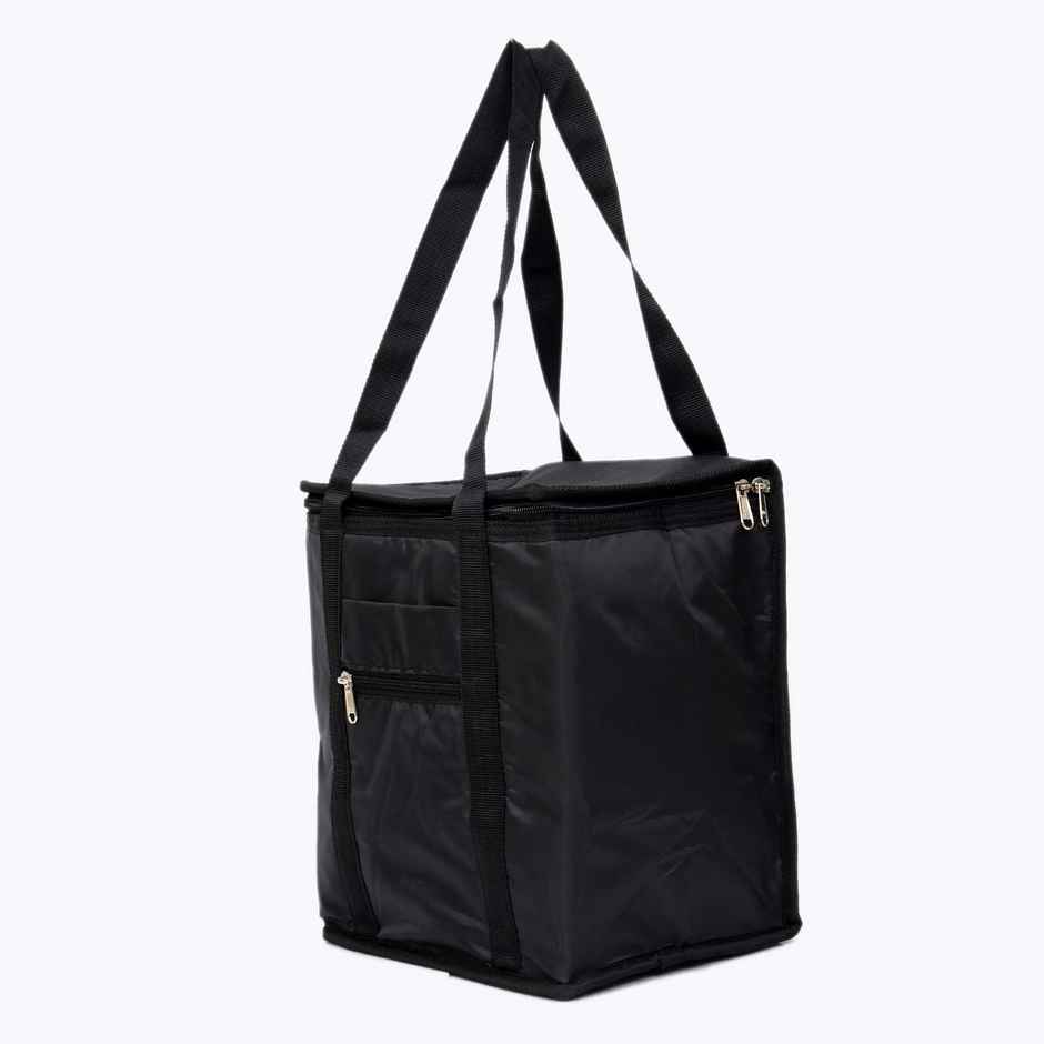 Kuber Industries Large Size Parachute Lunch Bag Suitable for 3 & 4 Compartment (Black)