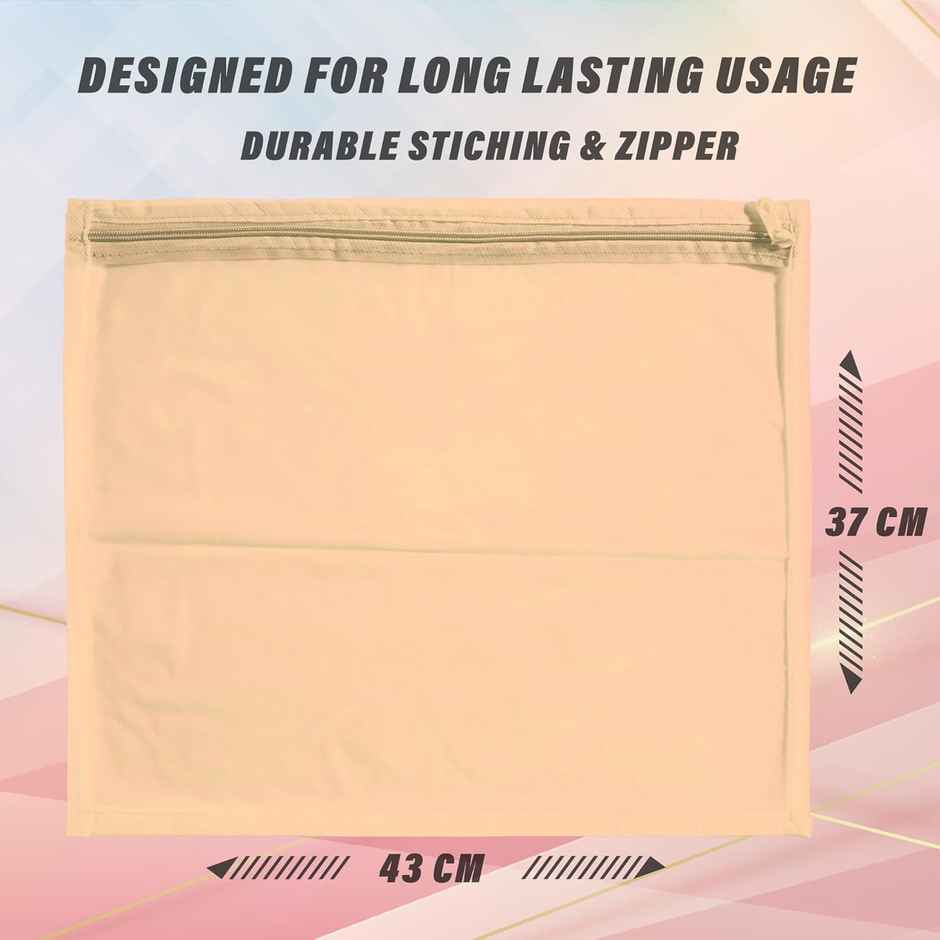 Kuber Industries Pack of 24 Clothes Wardrobe Organizer | Saree & Lehenga Storage Zip Closure|Beige