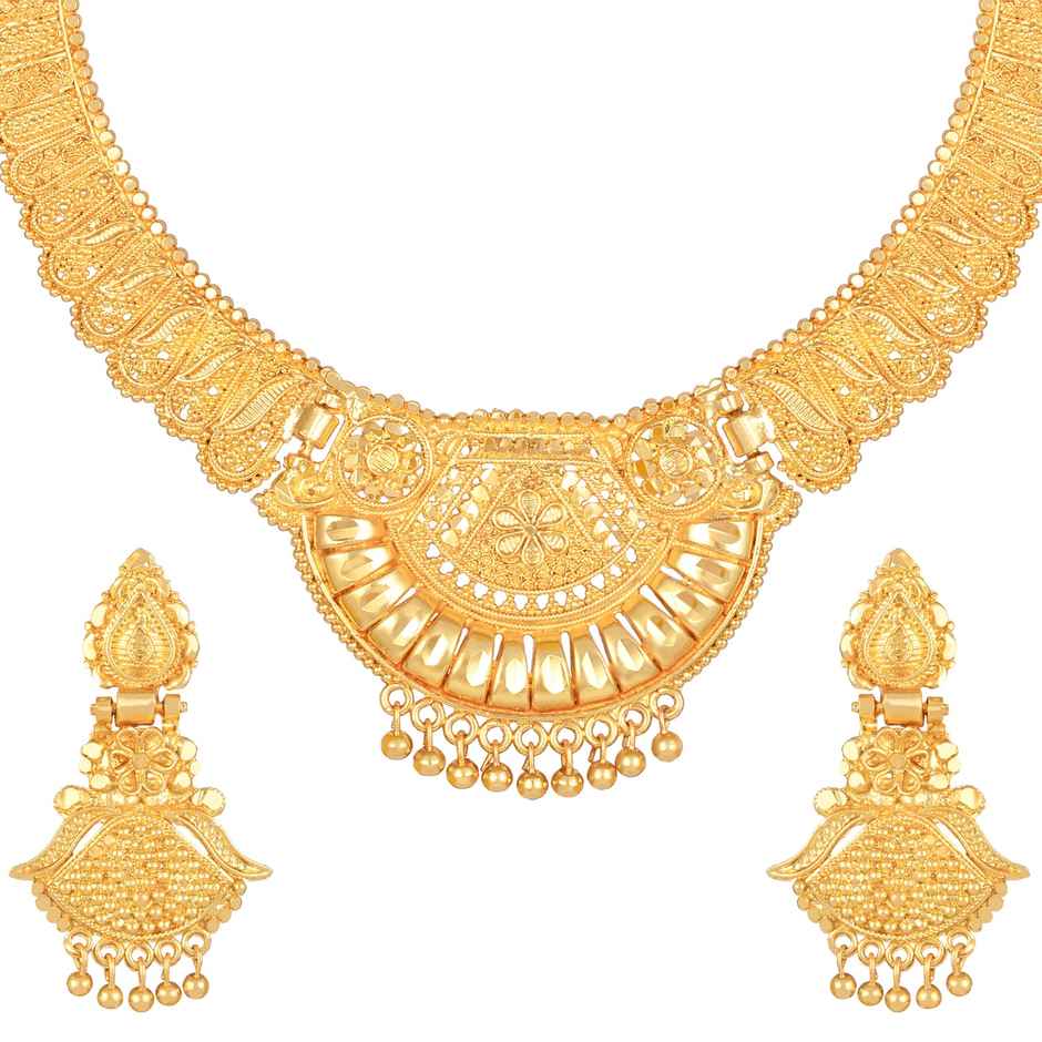 Shining Diva Fashion Choker Design Traditional One Gram Gold Plated Jewellery Set for Women 11534s