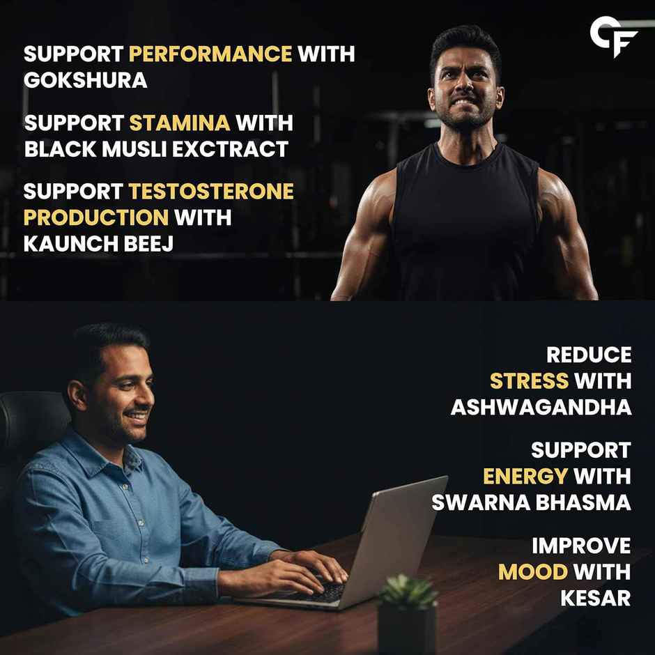 Carbamide Forte Shilajit Gold Capsules For Men With Pure Shilajit Swarna Bhasma,Gokshura,Ashwagandha