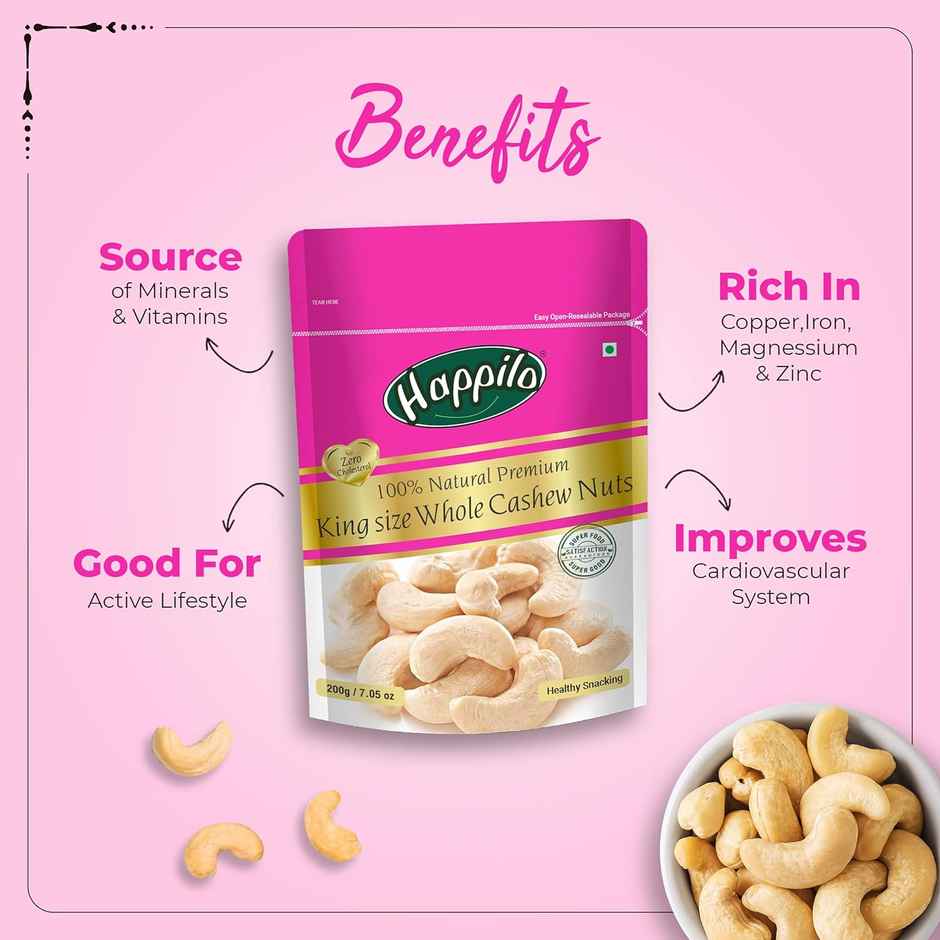 Happilo Premium King Size Whole Cashew Nuts