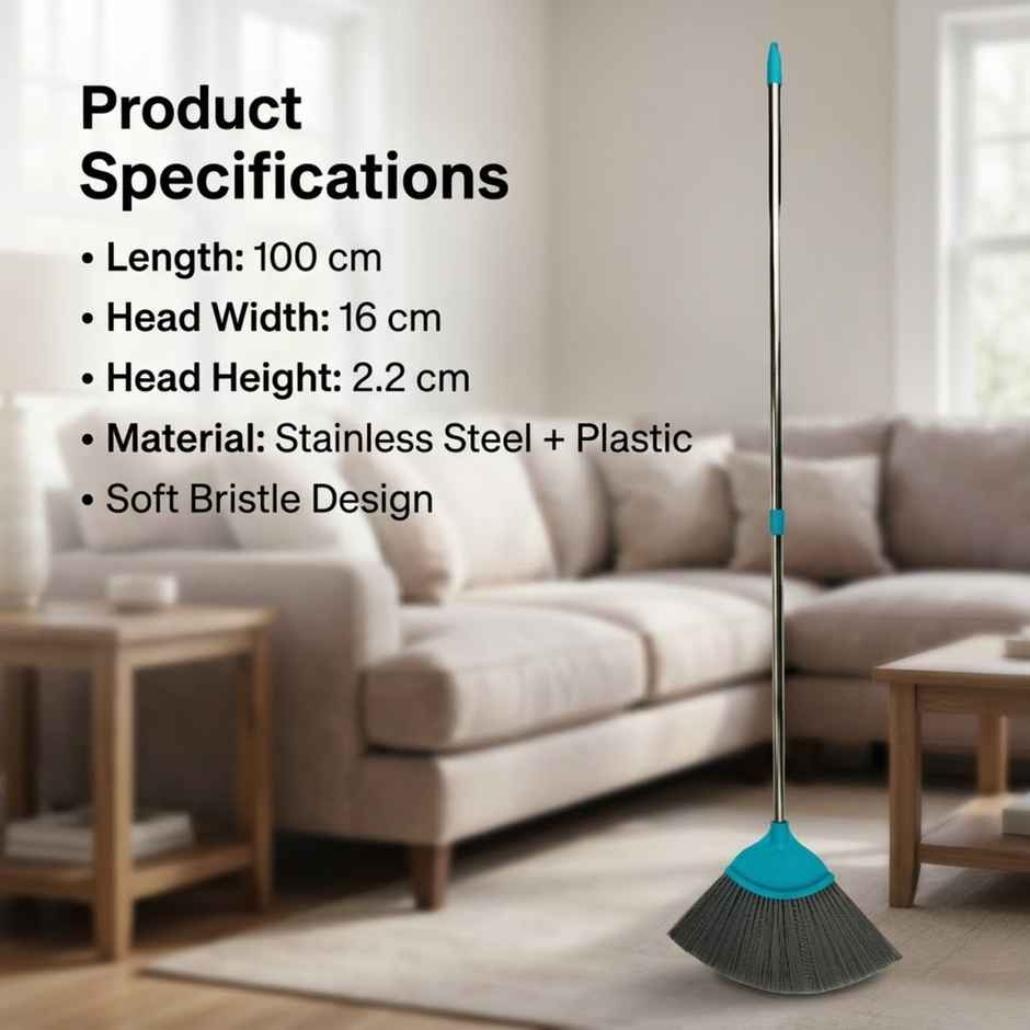 Proclean V-Fan Brush | Zala Broom | With SS Telescopic Handle | 5 Feet