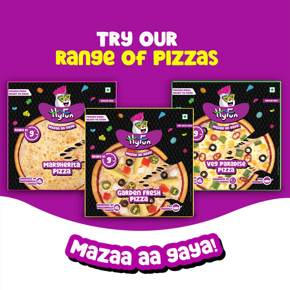 HyFun Tandoori Paneer Pizza, Cheesy Snack | Frozen