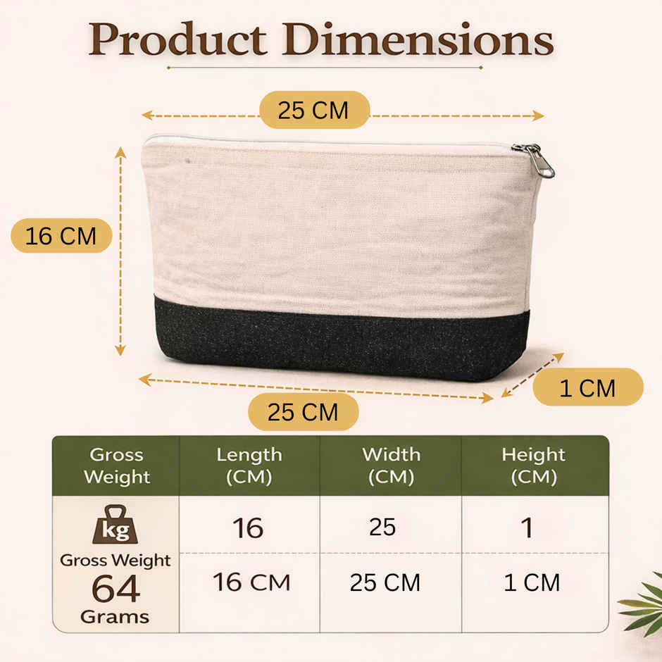 JEDAN Canvas Zipper Pouch Bag - Cosmetic Makeup Pouch (JDCZP2102)