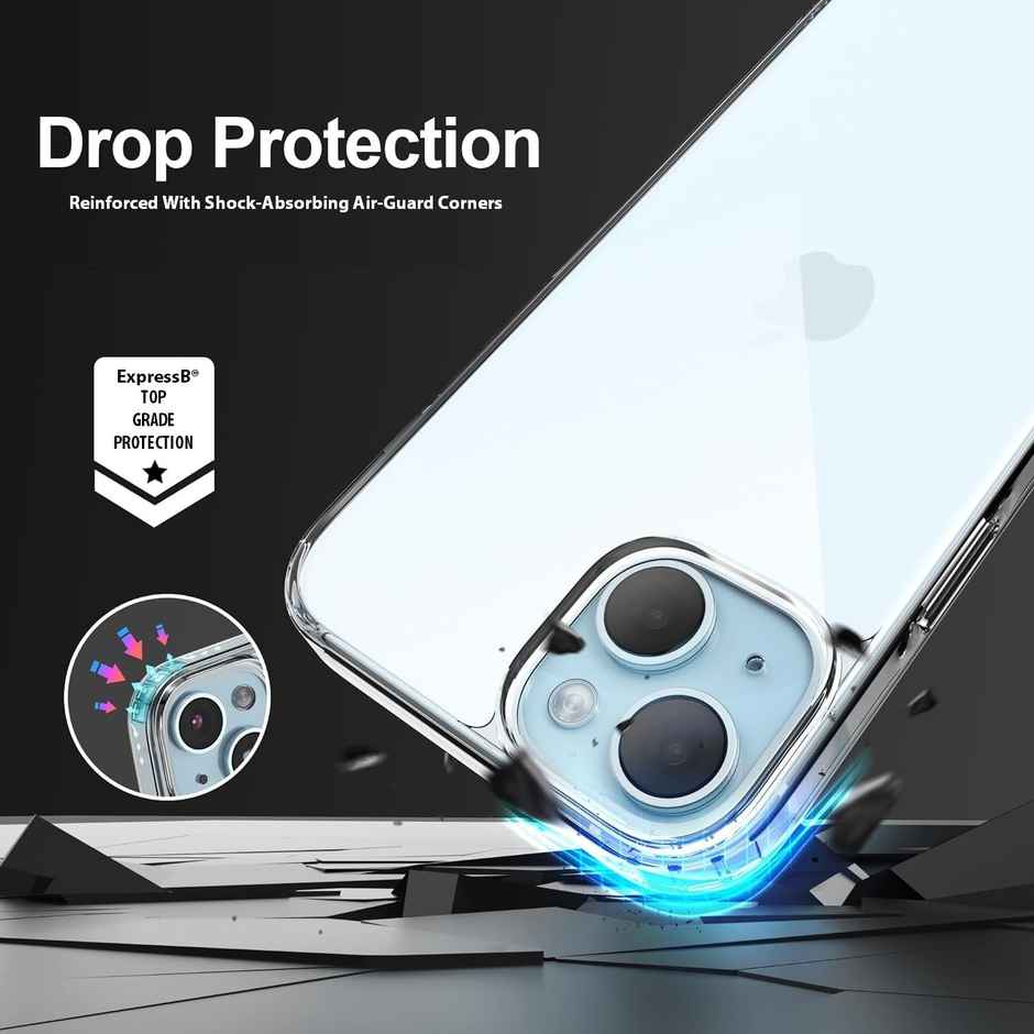 ExpressB For iPhone 15 Case Cover Anti-Scratch Camera Protect Cover Pc+Tpu Transparent - Clear