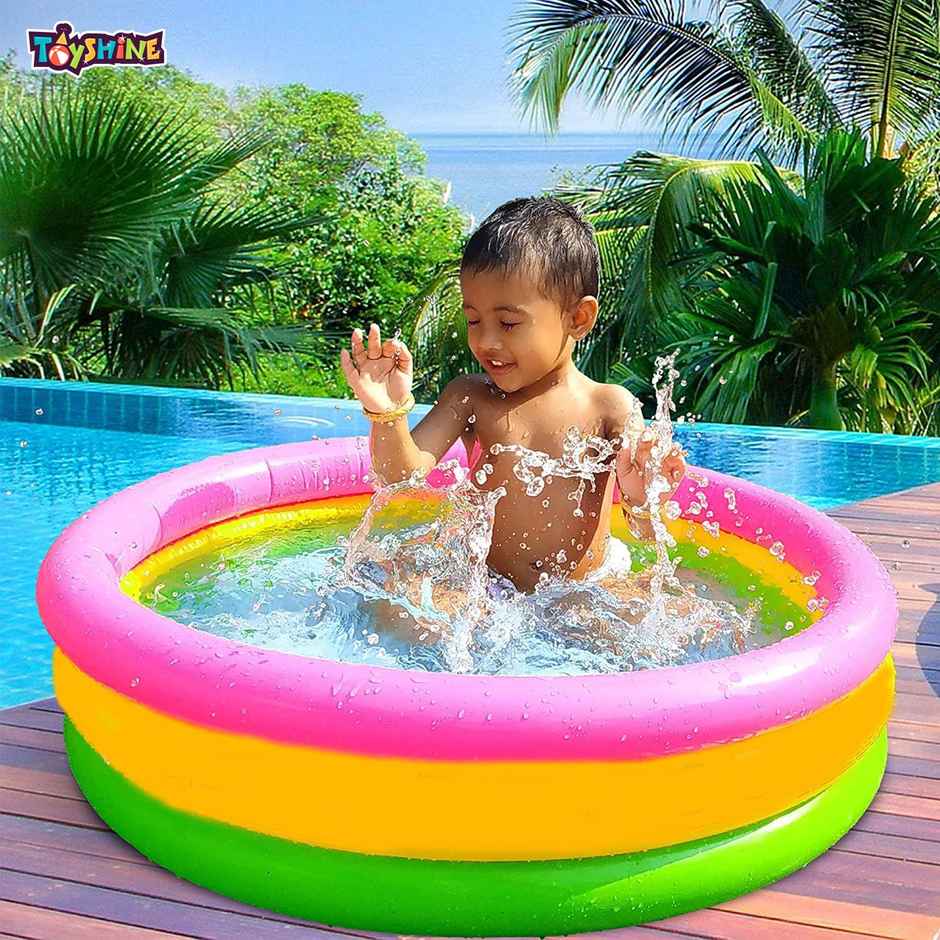 Toyshine 3-foot Baby Pool With Air Hammer Pump - Indoor/outdoor Swimming Fun for Ages 1-3