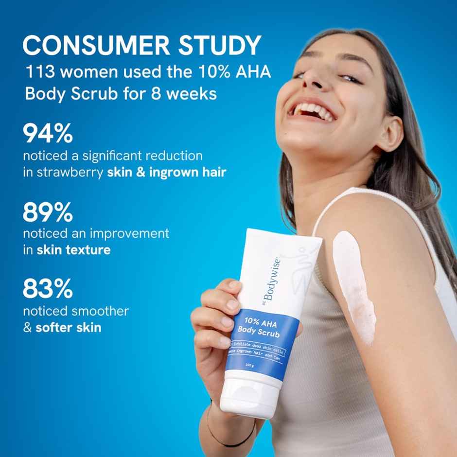 Be Bodywise 10% Aha Body Scrub - Reduces Strawberry Skin, Exfoliates