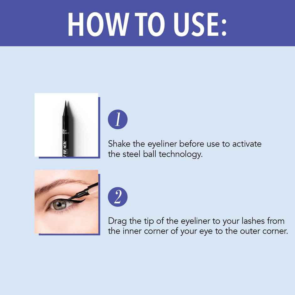 Blue Heaven Hyper Black Sketch Eyeliner Pen with Advanced Steel Ball Technology