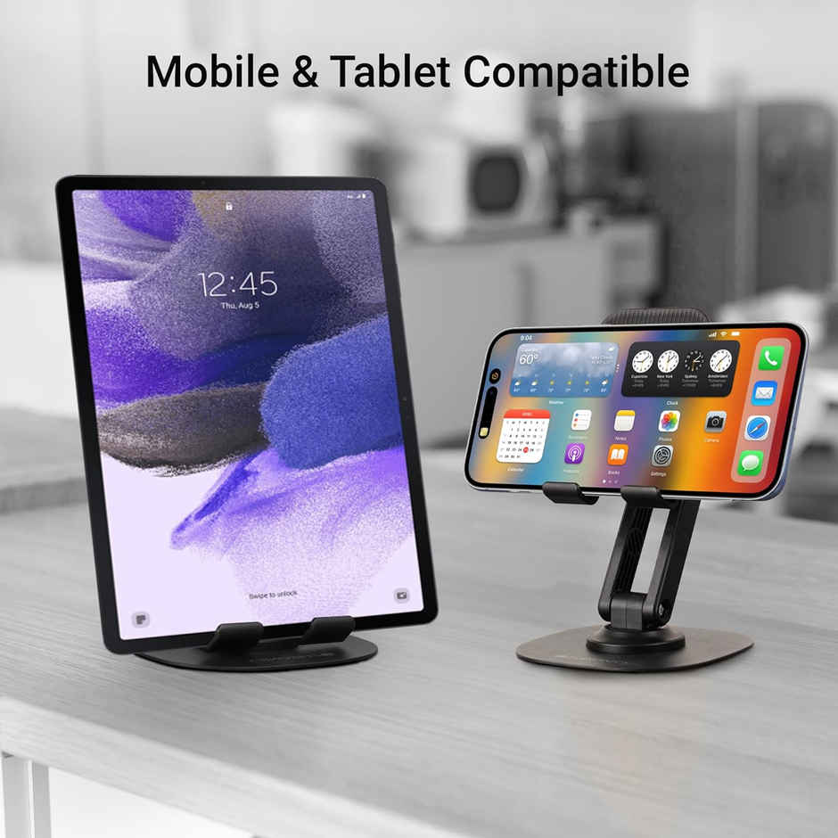 Zebronics MTS200, Foldable, Mobile/Tablet Compatible, Stepless Multi Angle Adjustment (Black)