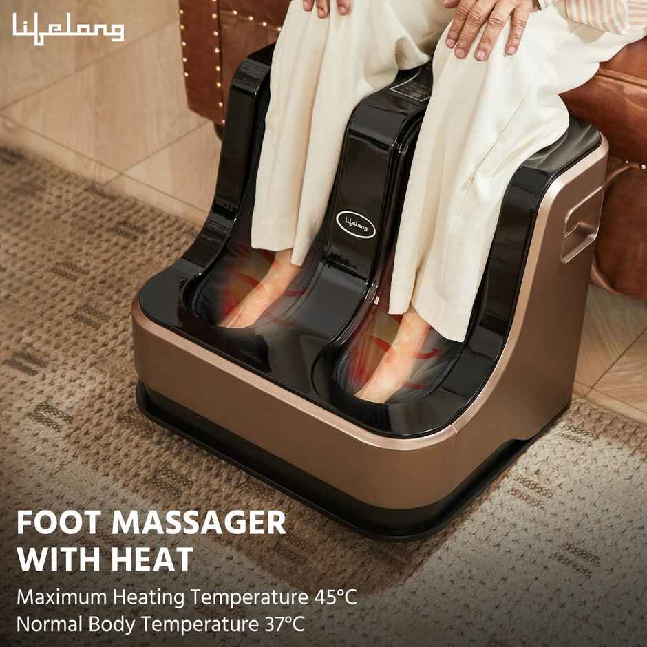 Lifelong Calf, Foot & Leg Massager-Heat + 4 Vibration Motors-Rolling, Kneading, And Shiatsu, 80W