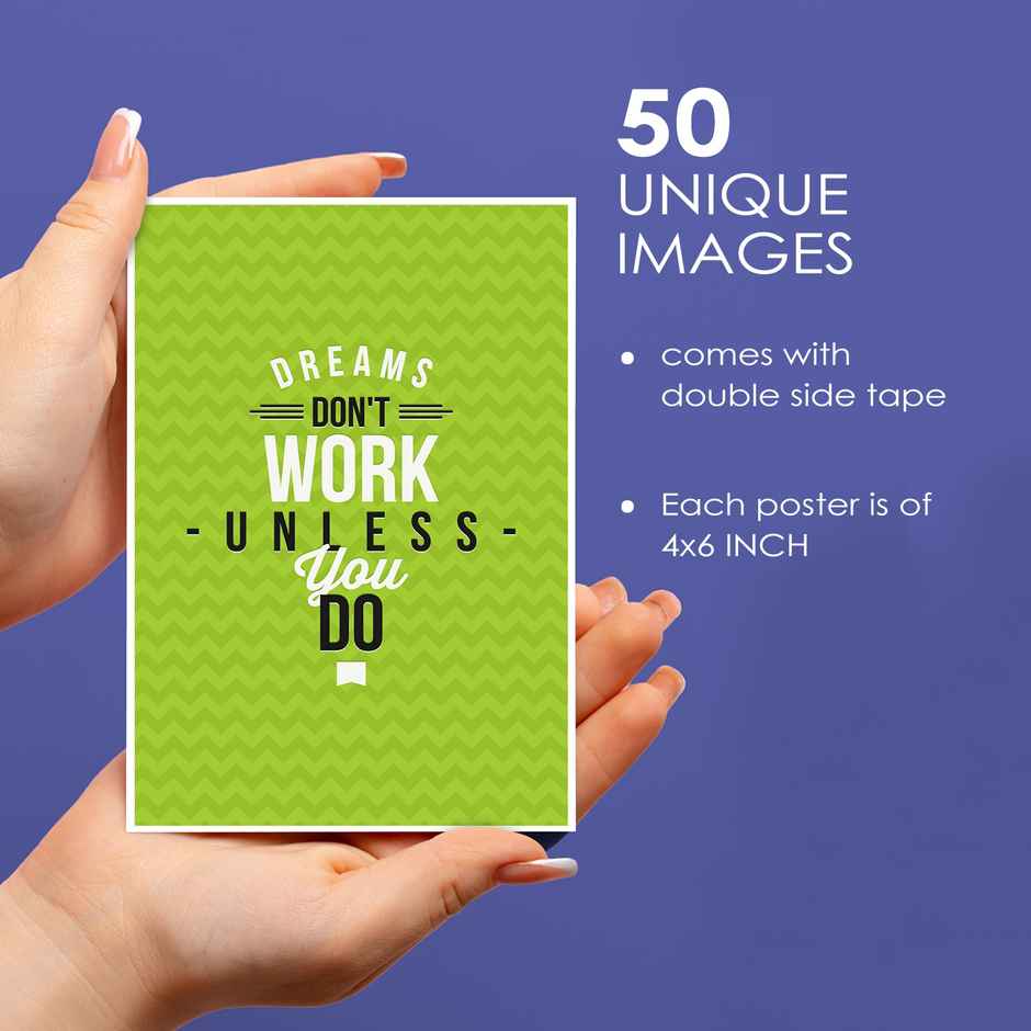 Paper Plane Design Women Empowerment Wall Posters Collage Pack of 50 (4 Inch X 6 Inch) D19