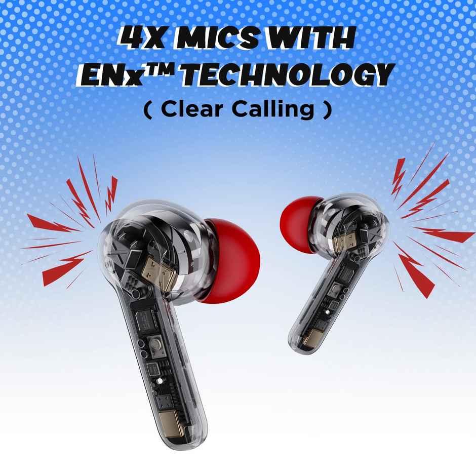 boAt Airdopes 458 TWS Earbuds W/ Spatial Bionic Sound by Thx, In Ear Enx Tech(Active Black)